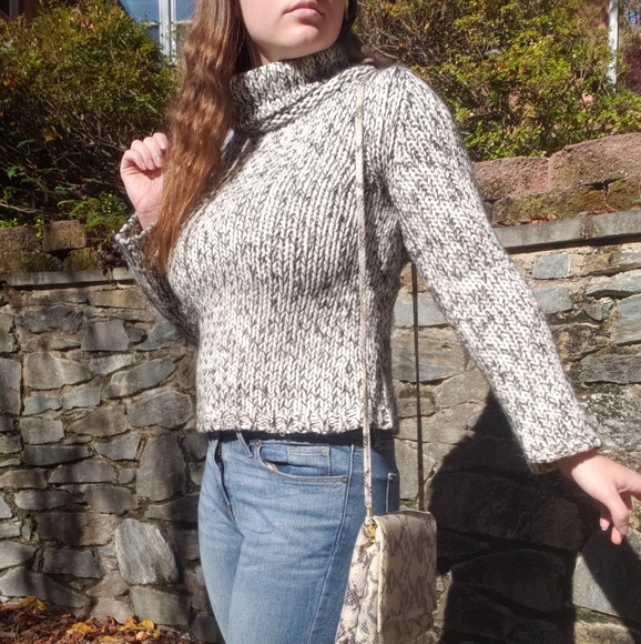 Speckled express medium turtleneck chunky sweater - Picture 6 of 8